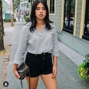 Urban Outfitters High-waisted Black Denim Shorts